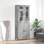 Highboard Concrete Grey 69.5x34x180 cm Engineered Wood 3198221