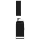 Bathroom Furniture Set 2 pcs Black Oak Engineered Wood 3402389