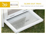 Rabbit Hutch and Run, with Removable Tray - Grey T3398P350076