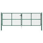 ZNTS Mesh Garden Gate Steel 390x125 cm Green 145749