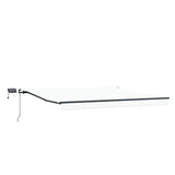 Retractable Awning Manual White 450 x 300 cm Fabric 3330988
