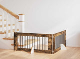 Dog Gate with Stands 2 pcs Smoked Oak 100 x 60 cm 892111