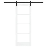 Sliding Door White 73.5 x 198.5 cm Solid Pine Wood and Glass 3332324