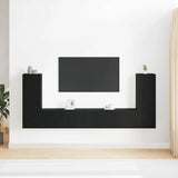 Black Oak TV Cabinet Set 4 pcs Black oak Large Engineered wood 3393313