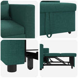 Pull out Sofa Bed Single Dark green 90 x 165 x 87 cm Fabric 42002689