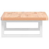 Basin Shelf Wall Mounted Steel and Solid Wood Beech 3302356