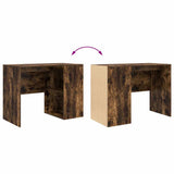 Desk with Shelf Smoked Oak 102 x 50 x 75 cm Engineered Wood 869542