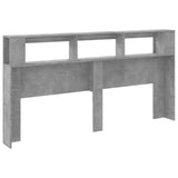 LED Headboard Concrete Grey 200 cm Engineered Wood 837368