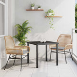 Garden Dining Set with Cushion 3 pcs Brown Poly Rattan 3380876