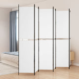 6-Panel Room Divider White 300x220 cm Fabric 350254
