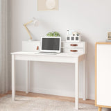 Desk White 110x50x93 cm Solid Wood Pine 823530