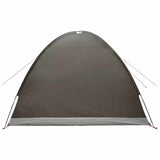 Cabin Tent with Roof Brown grey 4-Person Polyester and Steel 42029011