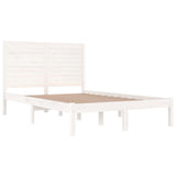 Bed Frame without Mattress White 135x190 cm Double Solid Wood 3104584