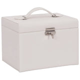 Jewellery Box 4-Layer with Mirror Lockable White 22.5x17.5x16.5 cm 4103560