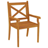Garden Dining Set Brown Solid Acacia Wood with an Oiled Finish 3058006