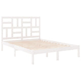 Bed Frame without Mattress White Solid Wood 140x190 cm 3105931