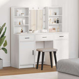 Dressing Table Set with Drawer 3 pcs White Engineered Wood 3334290
