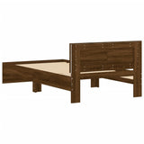Bed Frame without Mattress with LED Lights Brown Oak 100x200 cm 838805