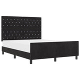 ZNTS Bed Frame Black 140x190 cm Velvet 3344875