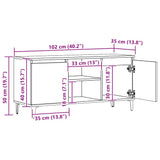 TV Cabinet Artisan Oak 102x35x50 cm Engineered Wood 856431