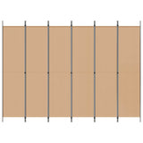 6-Panel Room Divider Beige 300 x 220 cm Fabric 42039214