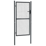 ZNTS Mesh Garden Gate Galvanised Steel 100x225 cm Grey 145774