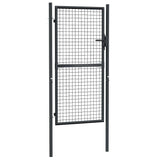 ZNTS Mesh Garden Gate Galvanised Steel 100x225 cm Grey 145774