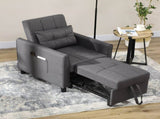 Linen-Look Single Chair Bed - Grey T3398P329985