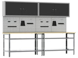 Work Bench Set 8 pcs Black and Grey Powder-Coated Steel 3321500