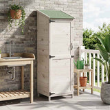 Garden Shed with Roof White 59.5 x 56 x 176.5 cm Solid Fir Wood 42033445
