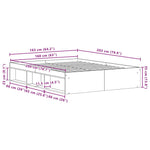 Bed Frame without Mattress Black Oak 160x200 cm Engineered Wood 3329334