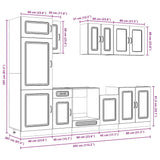 8 Piece Kitchen Cabinet Set Kalmar Old Wood Engineered Wood 3314799