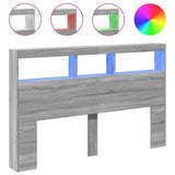 Headboard Cabinet with LED Grey Sonoma 160x17x102 cm 839208