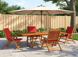 5-Piece Garden Dining Set Natural Solid Acacia Wood 3434522