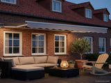 Manual Awning Frame with LEDs Light Grey and White 3.5 x 2 m 3420549