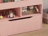 Kids Bookshelf, Toy Organiser, with Storage Drawer, Wheels - Pink T3398P347678
