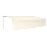 Manual Retractable Awning with Blind&LED 6x3m Cream 3069362