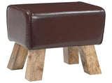 Bench 40 x 30 x 45 cm Real Leather Dark Brown 42042098