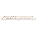 Bed Frame White 140 x 190 cm Solid Pine Wood 873077