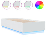 Bed Frame with LED without Mattress White 100x200 cm 3209625