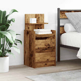 Bedside Cabinets with 2 Drawers 2 pcs Old Wood 38x34x80 cm 861370