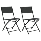 Folding Bistro Set Black Steel, tempered glass, textilene Compact 318765