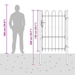 Fence Gate Grey 100 x 150 cm Powder coated steel 42008869