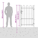 Fence Gate Grey 100 x 150 cm Powder coated steel 42008869