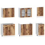 ZNTS 7 Piece Kitchen Cabinet Set Kalmar Old Wood Engineered Wood 3314749