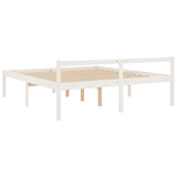 Bed Frame White Solid pine wood, Plywood Super King Bed Frame 810630