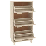 Shoe Cabinet "HAMAR" Honey Brown 59,5x35x117 cm Solid Wood Pine 340512