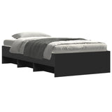 Bed Frame without Mattress Black 90x190 cm Single Engineered Wood 3295703