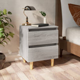 Bed Cabinets with Solid Wood Legs 2 pcs Grey Sonoma 40x35x50 cm 813125