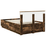 Bed Frame Smoked Oak 120 x 190 cm Engineered Wood 3408184